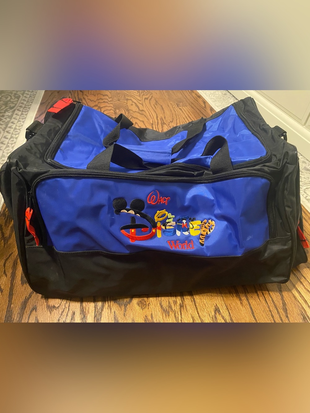 Disney Blue and Black Duffel Bag with Red Accent large